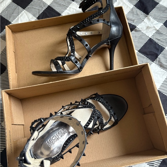 Michael Kors Black Studded Strappy Heels - Picture 3 of 4